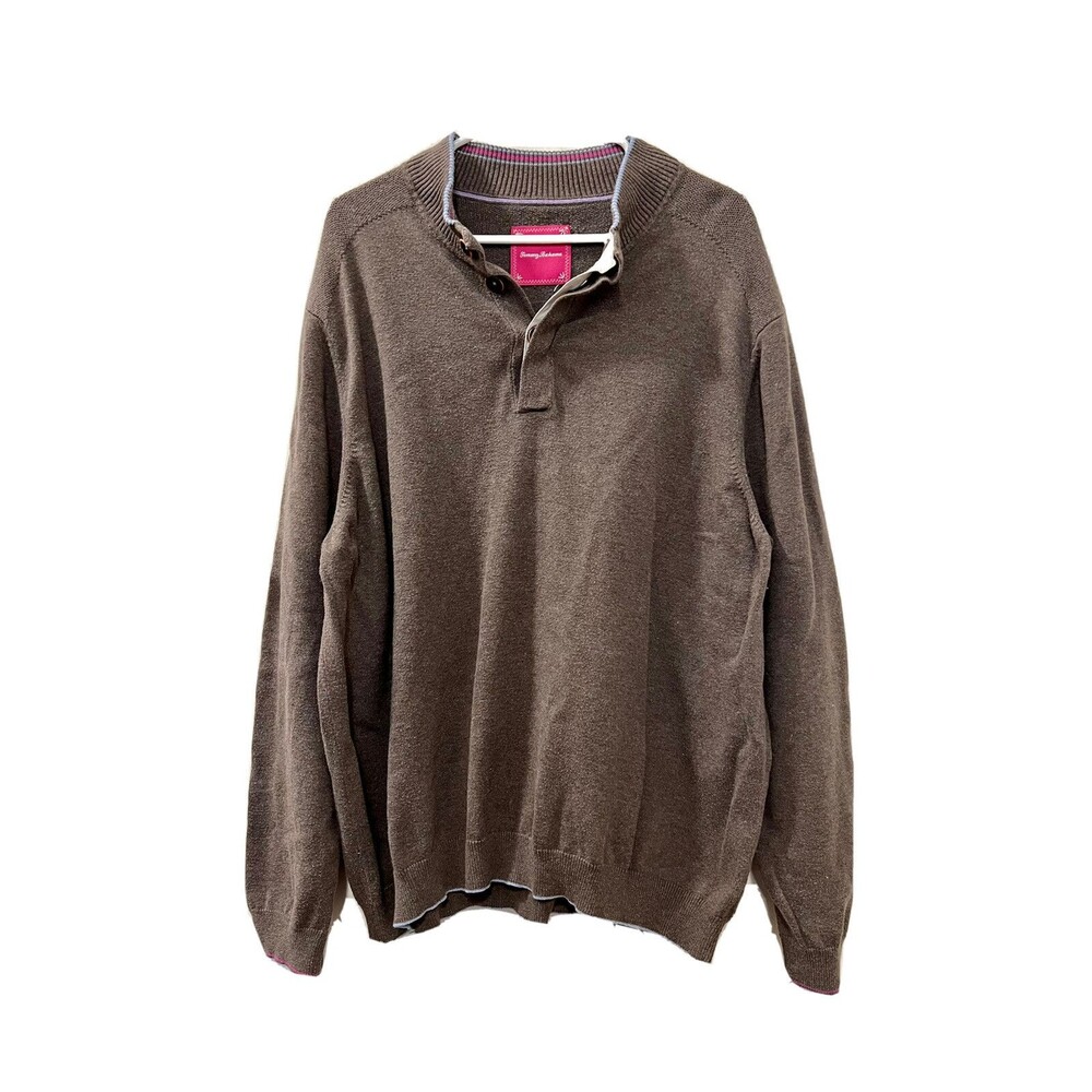 Tommy Bahama Mens Brown Tight Knit Sweater Pullover Cotton Nylon Size XXL